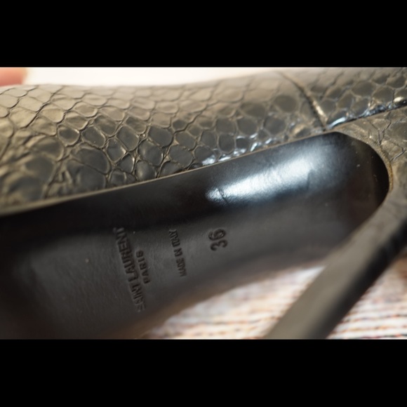 YSL Womens Snake Skin Pump in Black - Picture 6 of 6